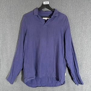 Orlebar Brown 100% Linen Long Sleeve Shirt - Men's Size M - Purple